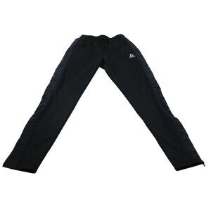Reebok Sweatpants Mens‎ Medium Black Pockets Fleece Lined Ankle Zip Drawstring